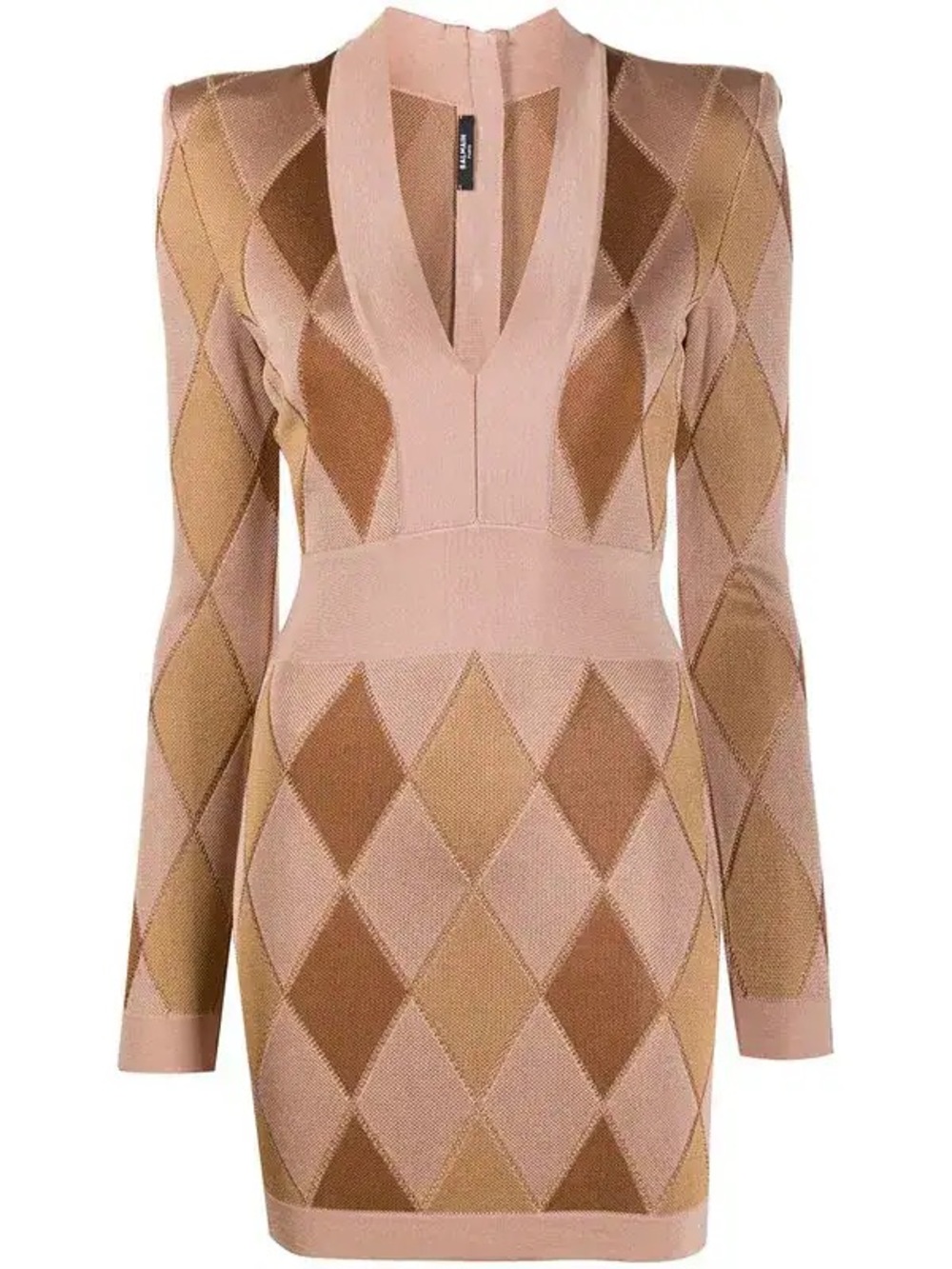 BALMAIN Diamond-Pattern Mini Dress